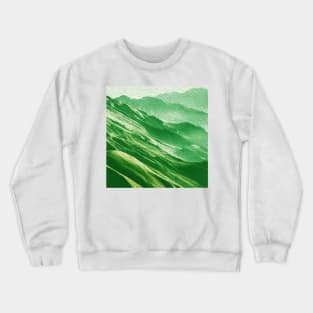 Tropical Green Mountains Oil Effects 1 Crewneck Sweatshirt